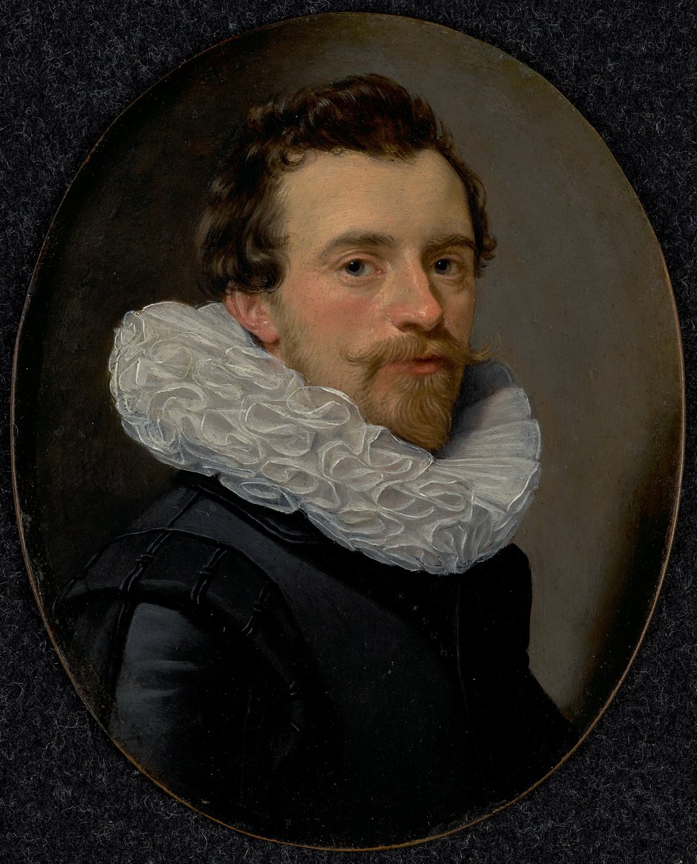 Portret van een jonge man met een manchet door Thomas Hendricksz. de Keyser