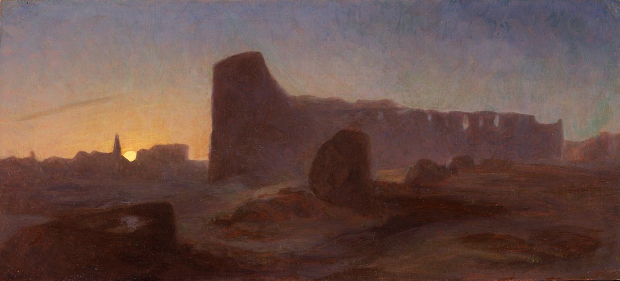 Uitzicht op het Romeinse Colosseum bij zonsondergang, Italië door Thomas Hiram Hotchkiss