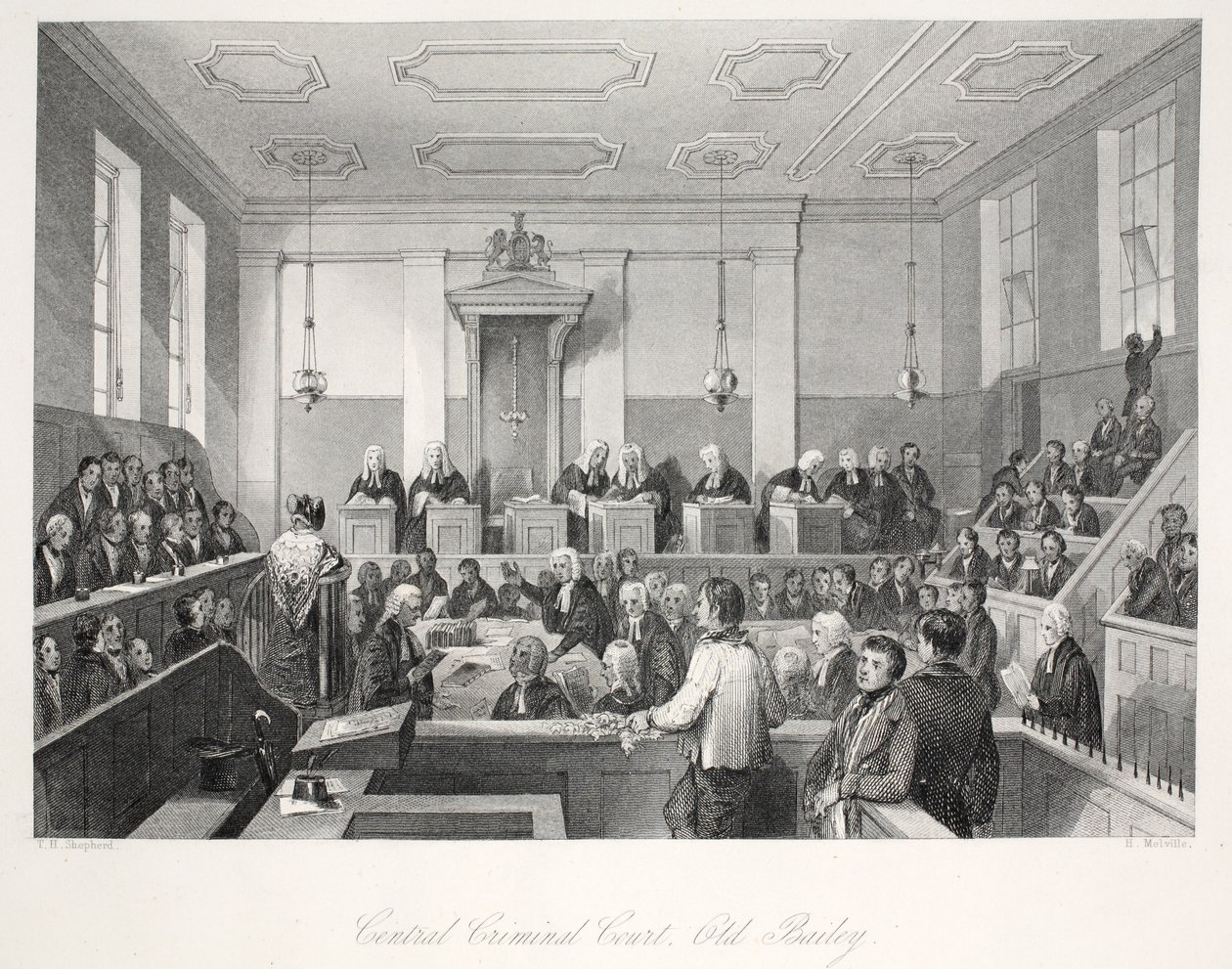 Central Criminal Court bij de Old Bailey, uit 