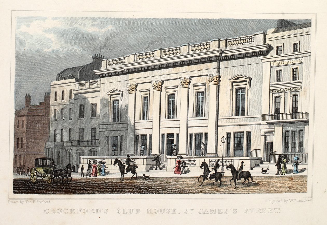 Crockfords Clubhuis, St. James Street door Thomas Hosmer Shepherd