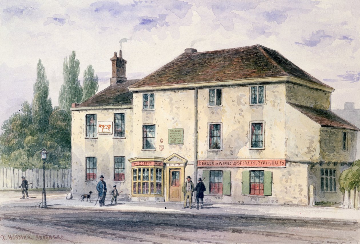 Pied Bull Public House, 1848 door Thomas Hosmer Shepherd