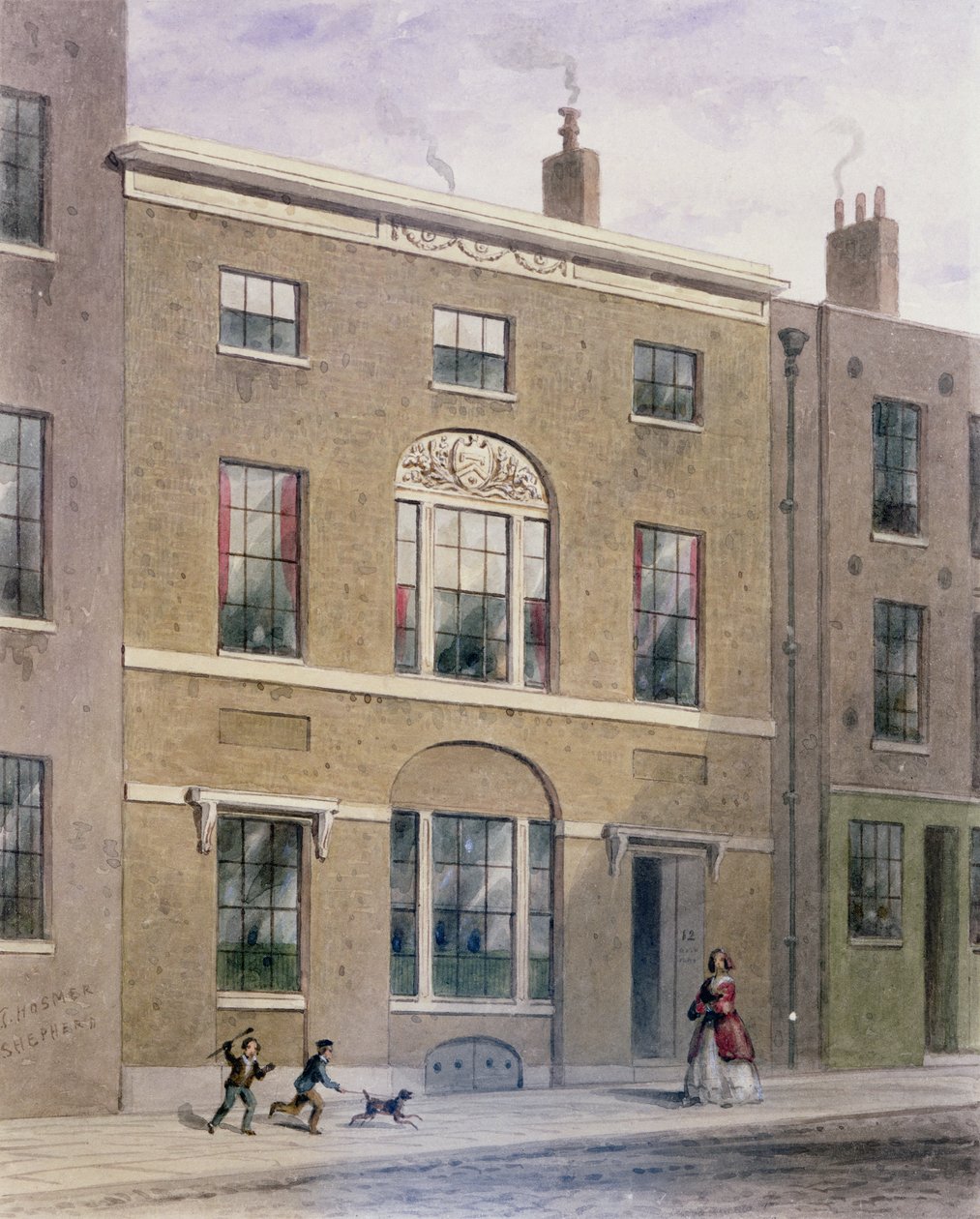 Plumbers Hall in Great Bush Lane, Cannon Street, 1851 door Thomas Hosmer Shepherd