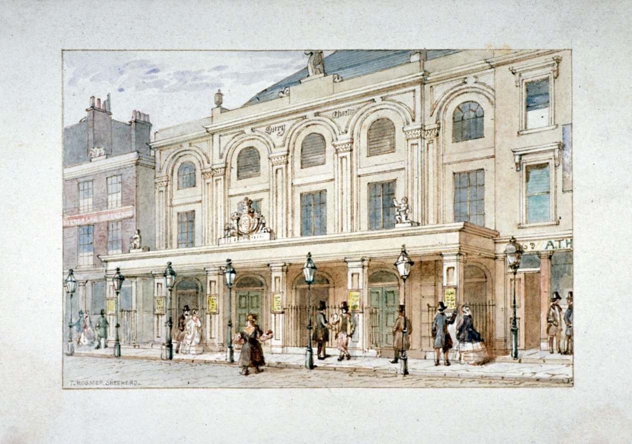 Surrey Theatre en Surrey Coffee House aan Blackfriars Road, Southwark, Londen door Thomas Hosmer Shepherd