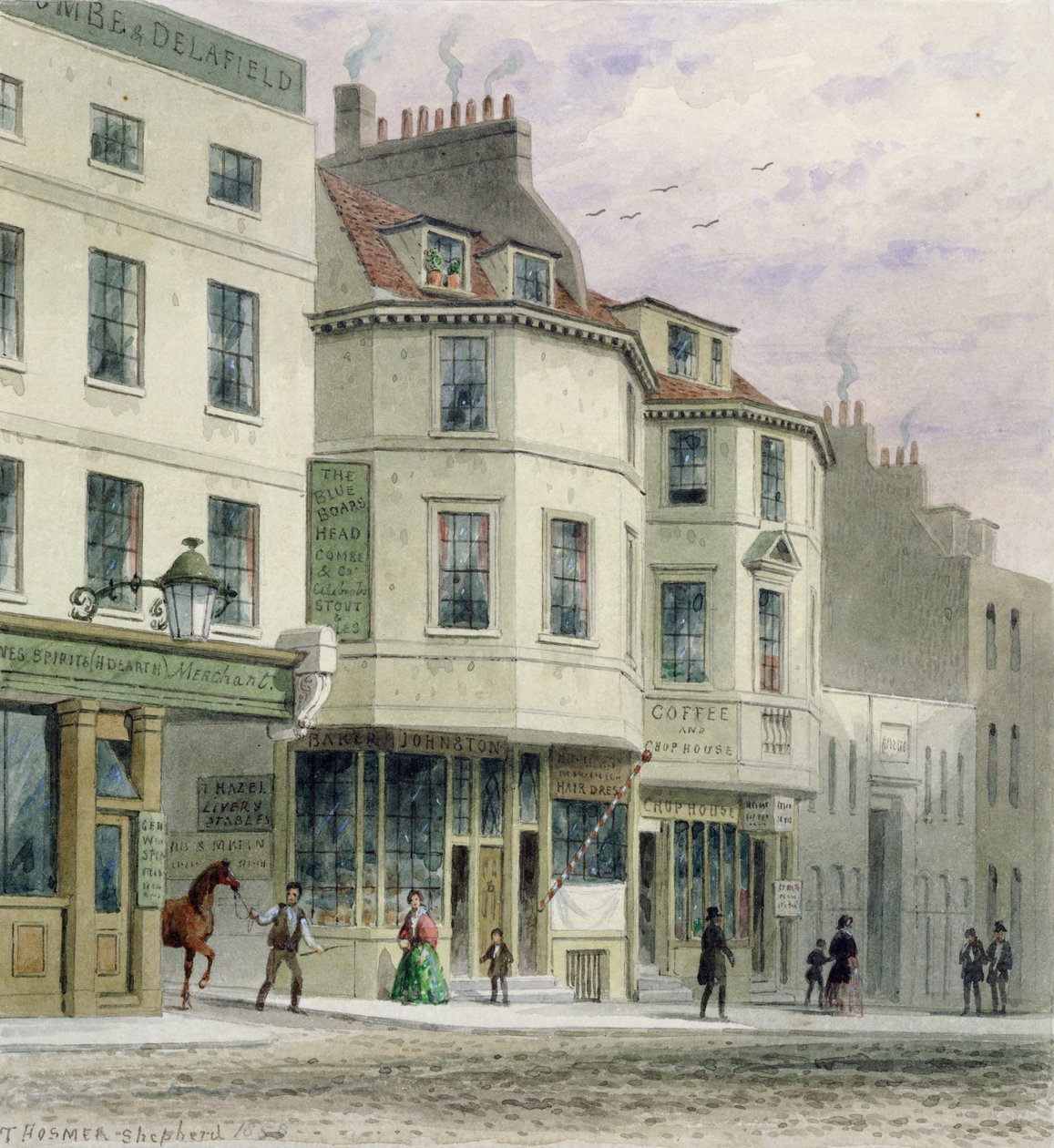 The Boars Head Inn, King Street, Westminster, 1858 door Thomas Hosmer Shepherd