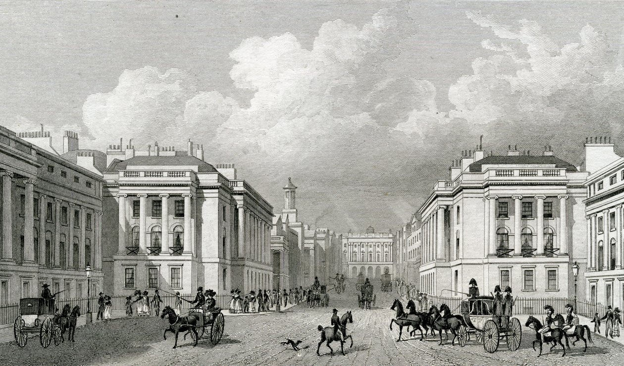 Waterloo Place en een deel van Regent Street, pub.1828 door Thomas Hosmer Shepherd