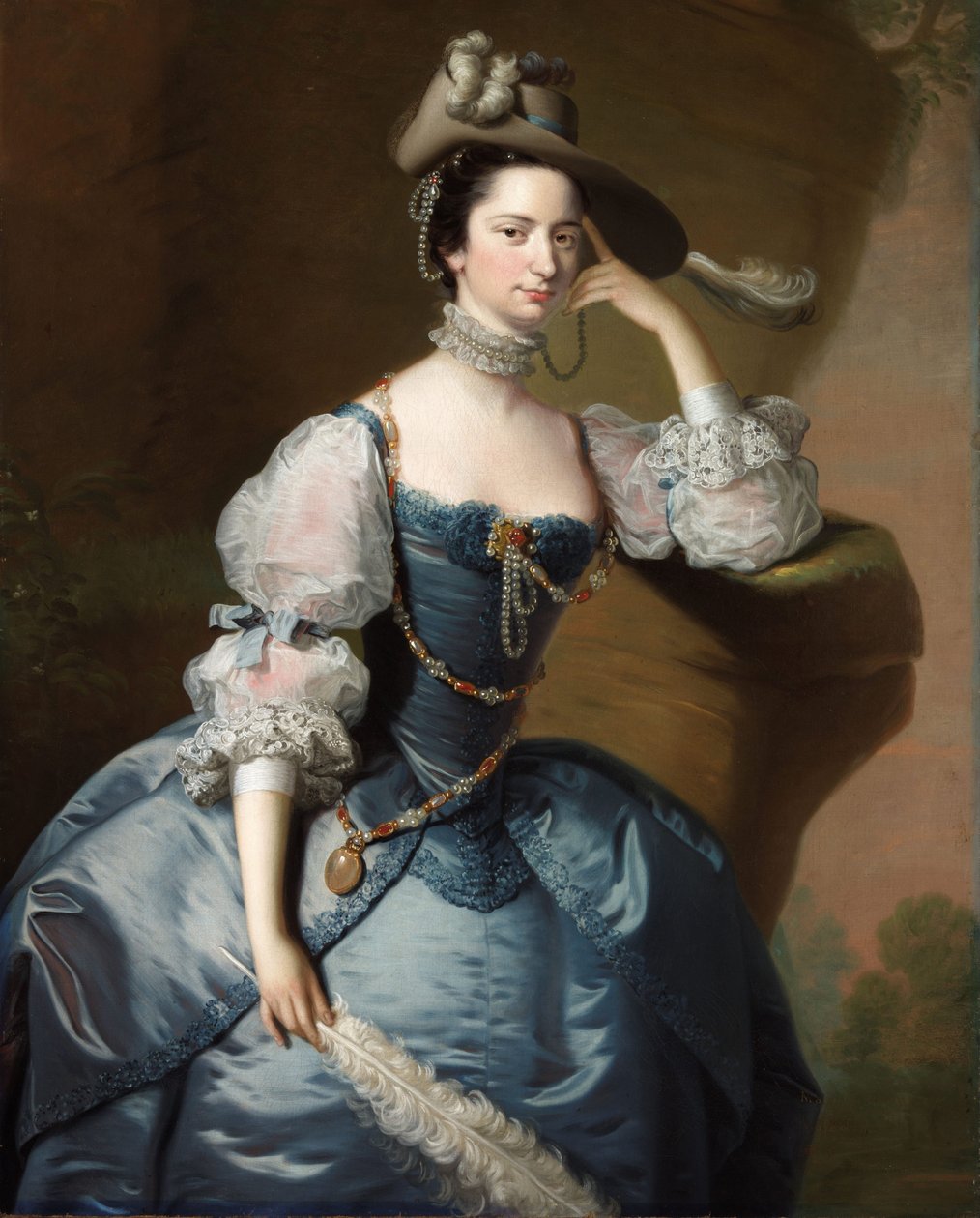 Portret van Margaret, Lady Oxenden, c. 1755 door Thomas Hudson