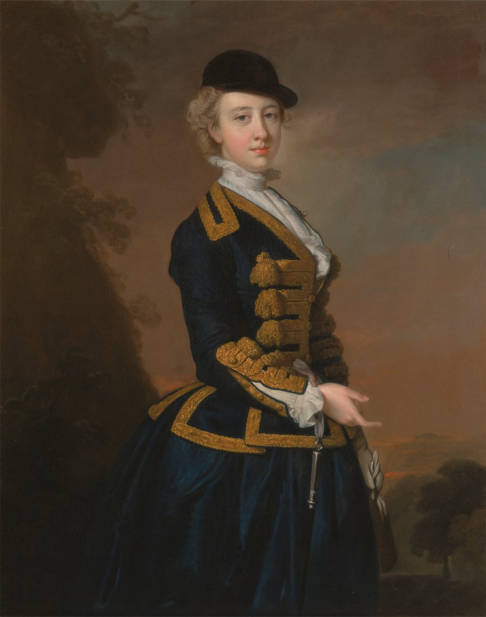 Portret van een jonge vrouw van de Fortesque-familie uit Devon door Thomas Hudson