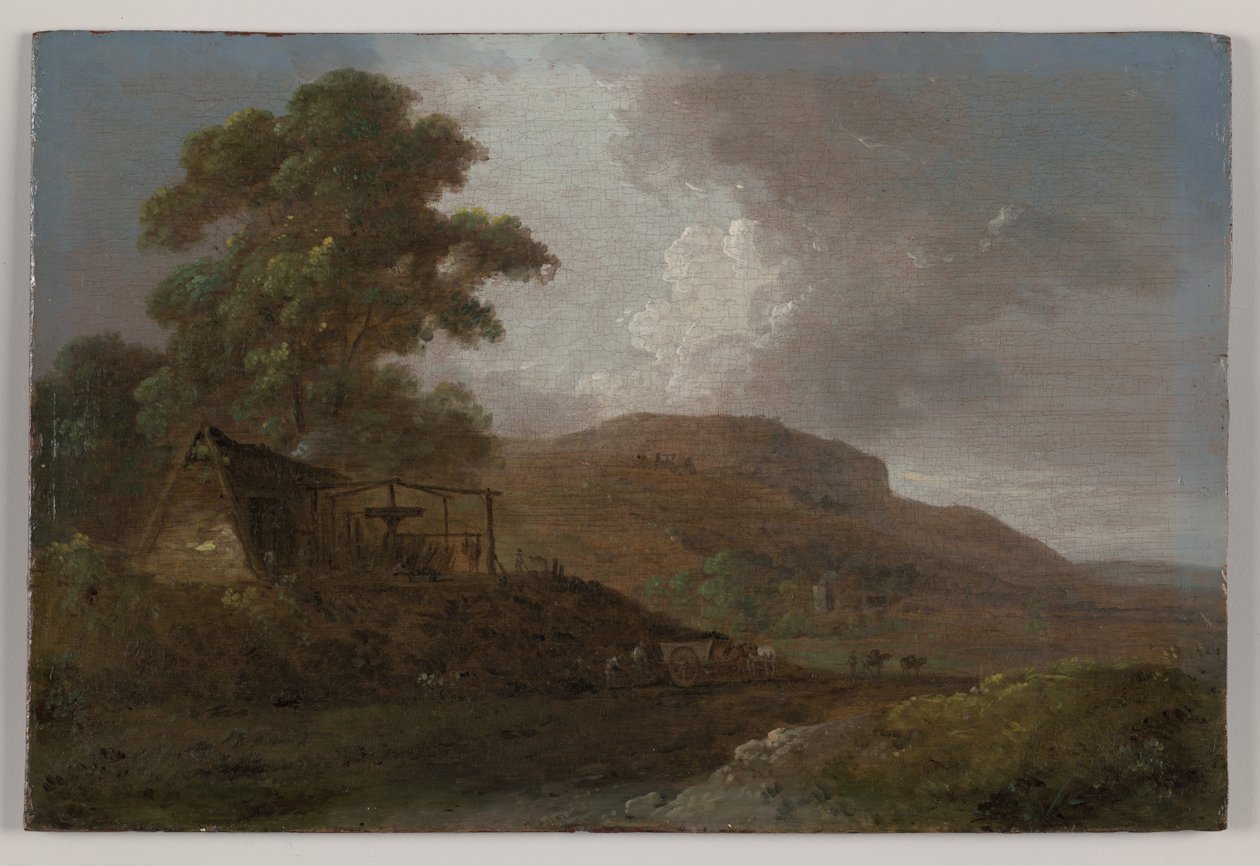 Welsh landschap met loodmijnen door Thomas Jones