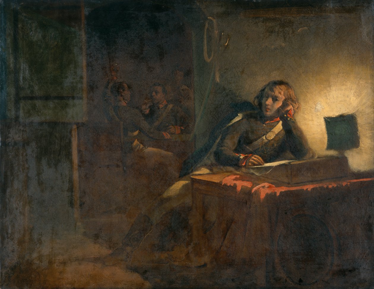 Interieur met Britse legerofficieren (olieverf op doek) door Thomas Jones Barker