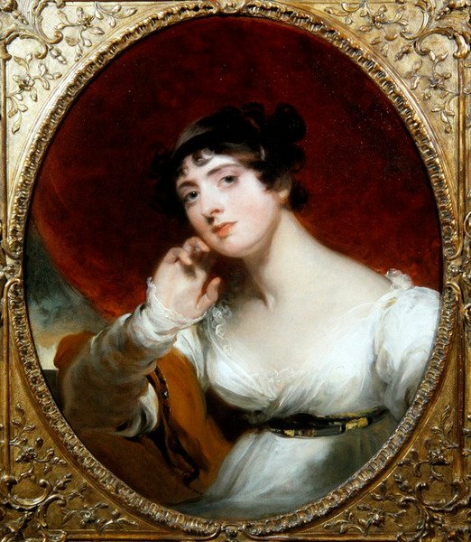 Een portret van mevrouw George Frederick Stratton door Thomas Lawrence
