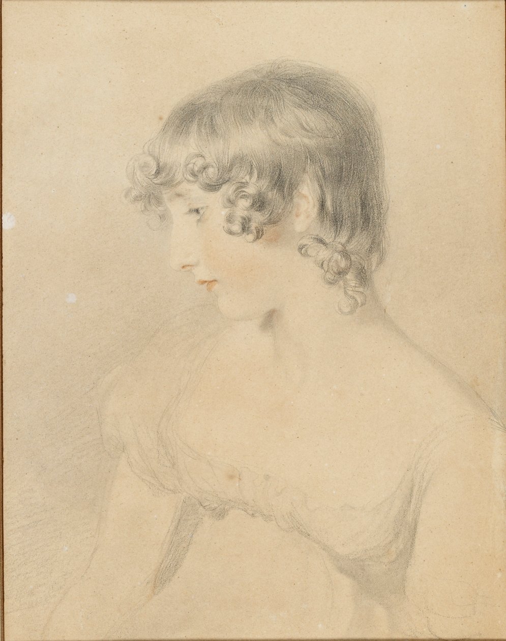 Borstportret van Susan Bloxam, in profiel naar links gedraaid door Thomas Lawrence