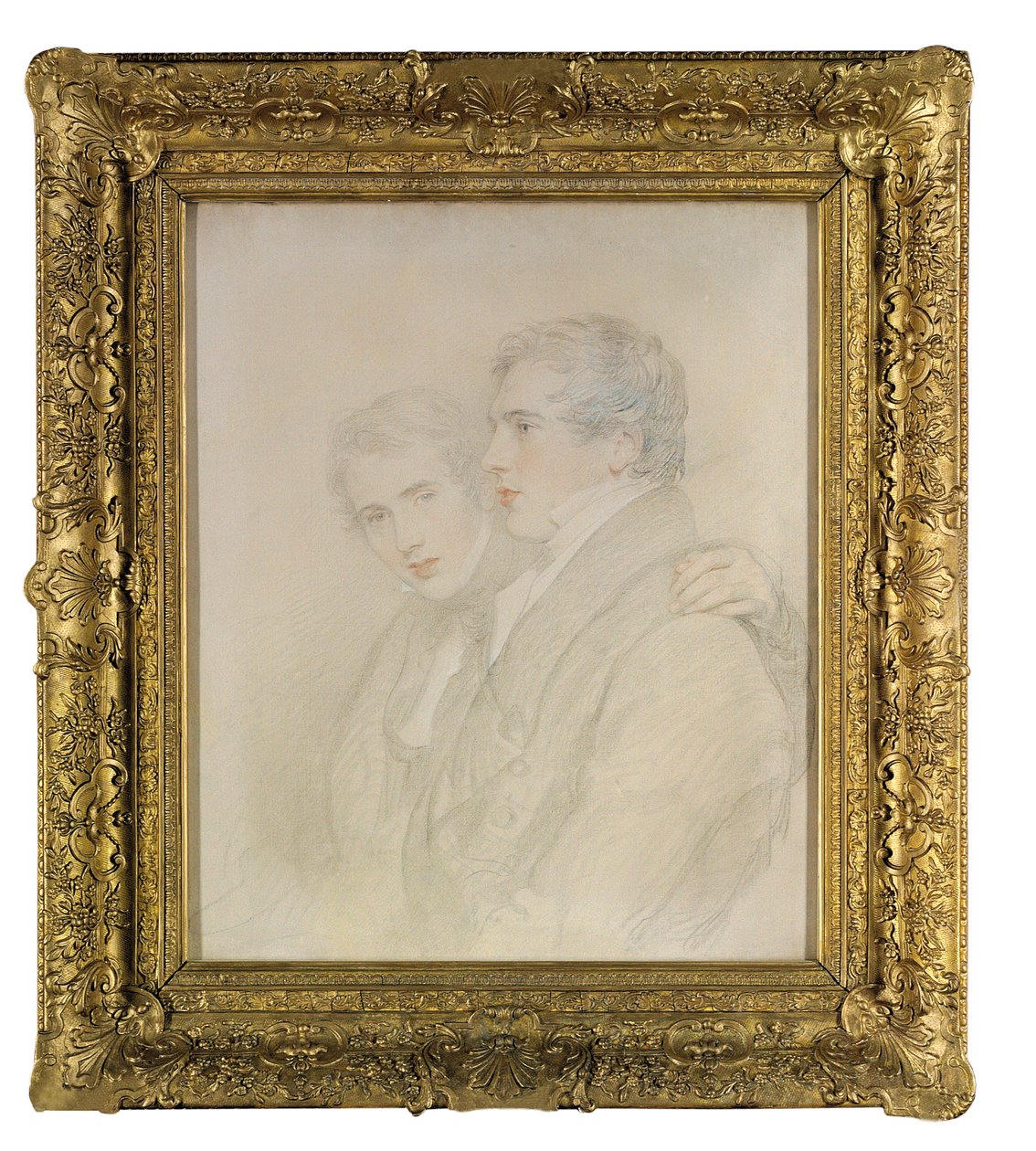 Dubbelportret van Richard Rowland Bloxam (1797-1877) en Andrew Bloxam (1801-1878), halflang, in profiel, aan de vooravond van hun vertrek naar de Sandwich Eilanden [Hawaii] in 1823 door Thomas Lawrence