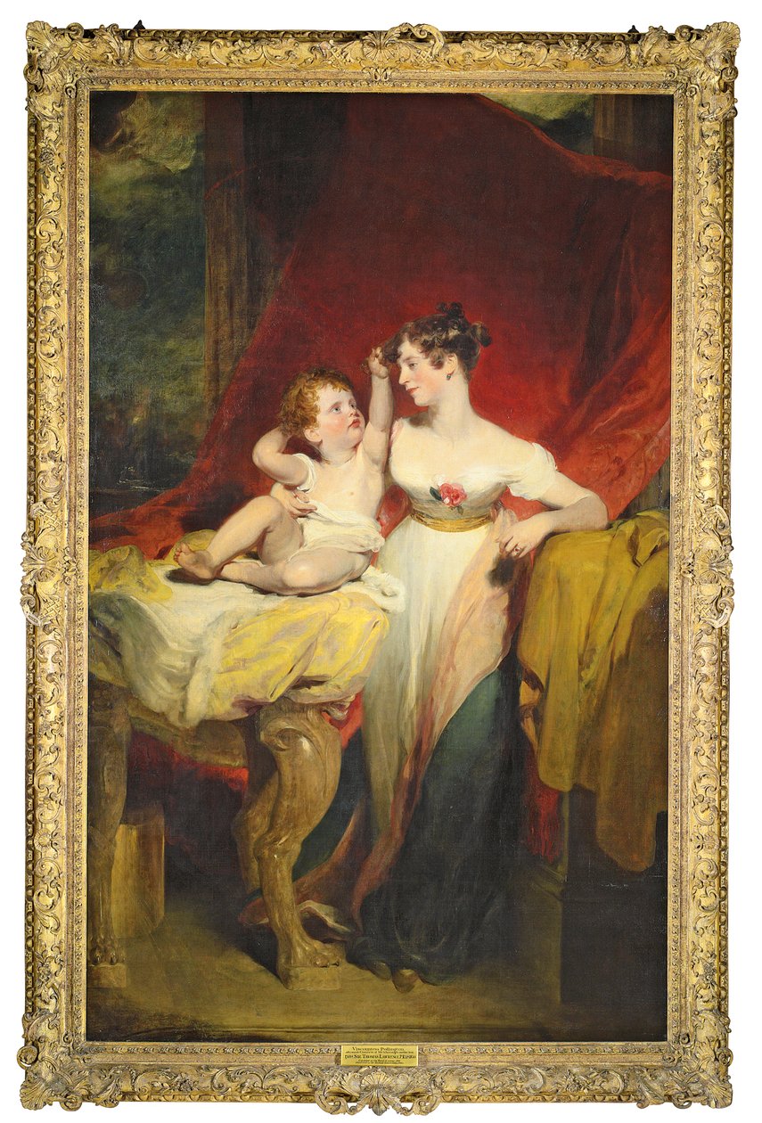 Portret van Anne, Viscountess Pollington, later Gravin van Mexborough, met haar zoon, John Charles, later 4e Graaf van Mexborough door Thomas Lawrence