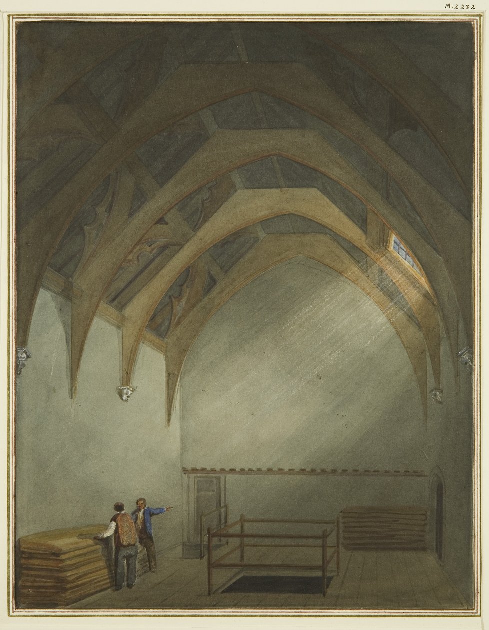 Hal in het huis van de heer Attwood, aangrenzend aan de achterhal door Thomas Leeson the Elder Rowbotham