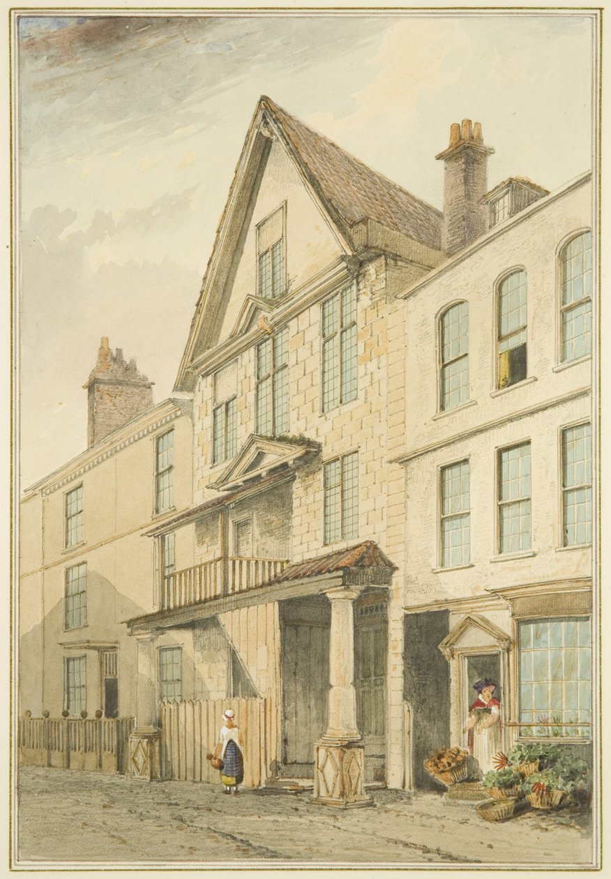 Huis op de hoek van Broad Plain en Goat Alley door Thomas Leeson the Elder Rowbotham
