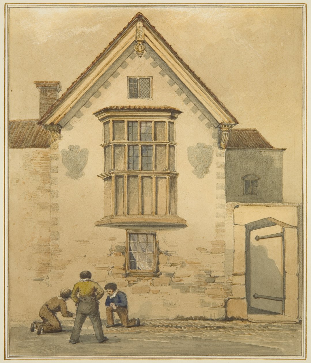 Oud Huis, genaamd het Paleis, in Pile Street door Thomas Leeson the Elder Rowbotham