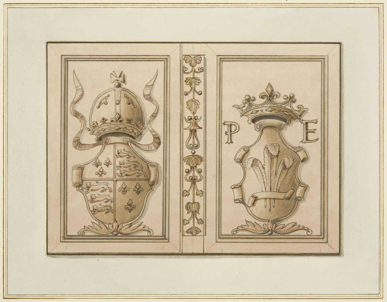 Koninklijke wapenschilden van Baldwinstraat 46 door Thomas Leeson the Elder Rowbotham