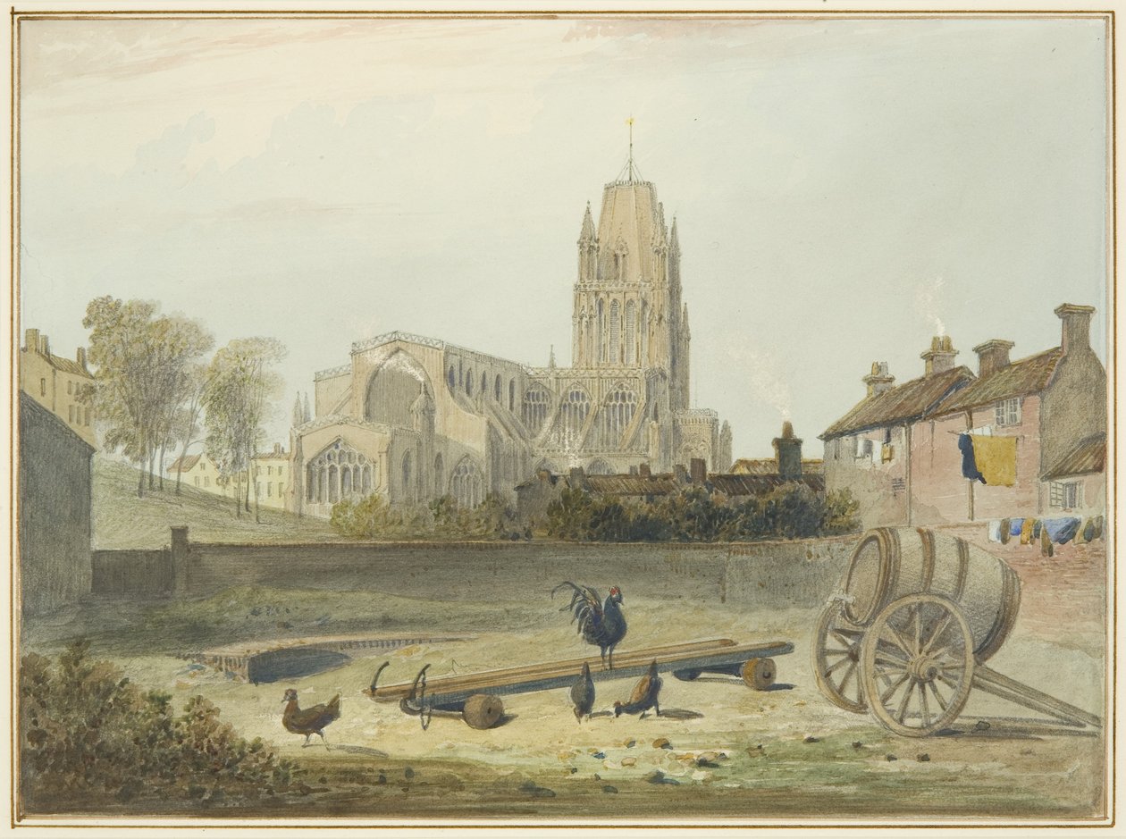 St. Mary Redcliffe kerk vanuit het noordoosten door Thomas Leeson the Elder Rowbotham