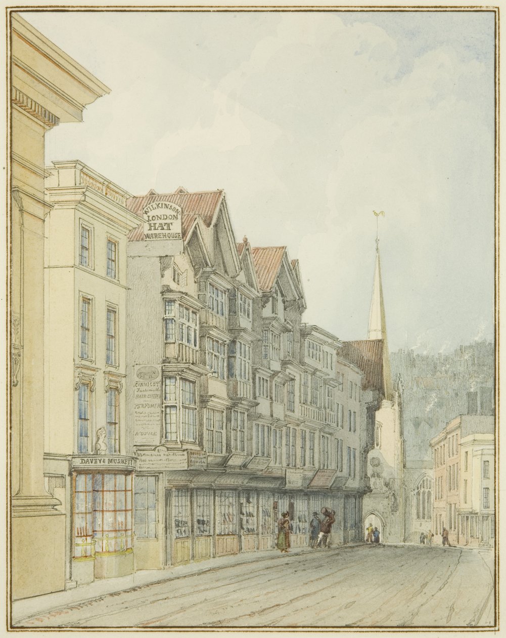 Westkant van Broad Street door Thomas Leeson the Elder Rowbotham