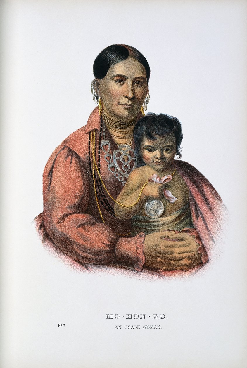 Do-Hon-Go, een Osage vrouw door Thomas Loraine (after) McKenney