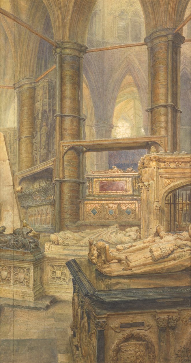 De graven van Hendrik III en koningin Eleanor, Westminster Abbey, 1904 door Thomas Matthews Rooke