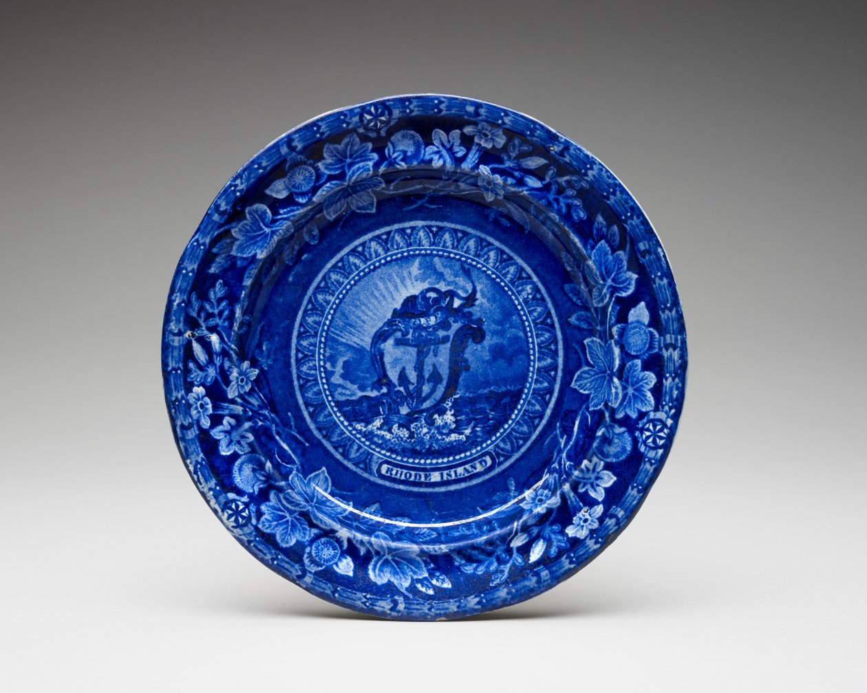 Plaat, ca. 1826-1835 (loodgeglazuurd aardewerk met transferprint) door Thomas Mayer