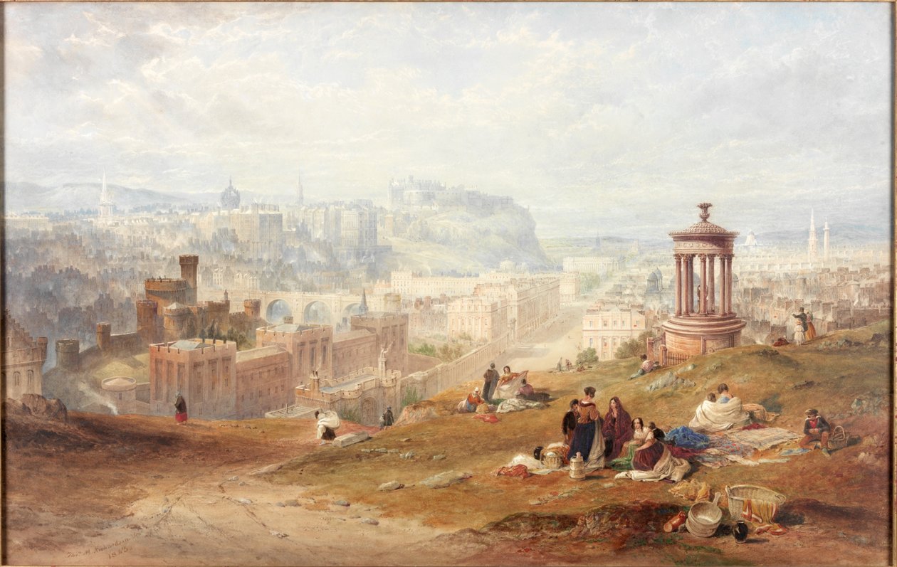 Edinburgh vanaf Calton Hills door Thomas Miles Richardson