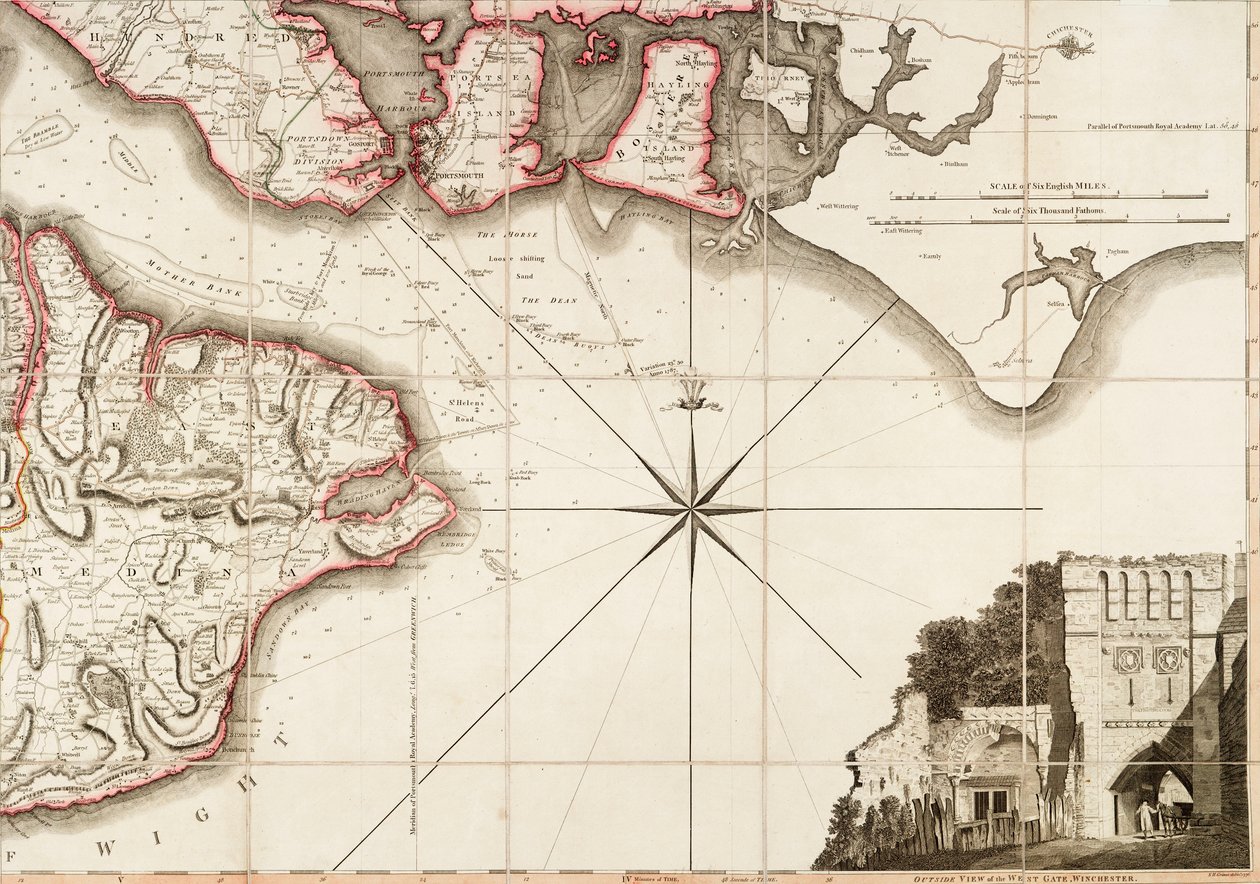 Hampshire of het graafschap Southampton inclusief het Isle of Wight door Thomas Milne
