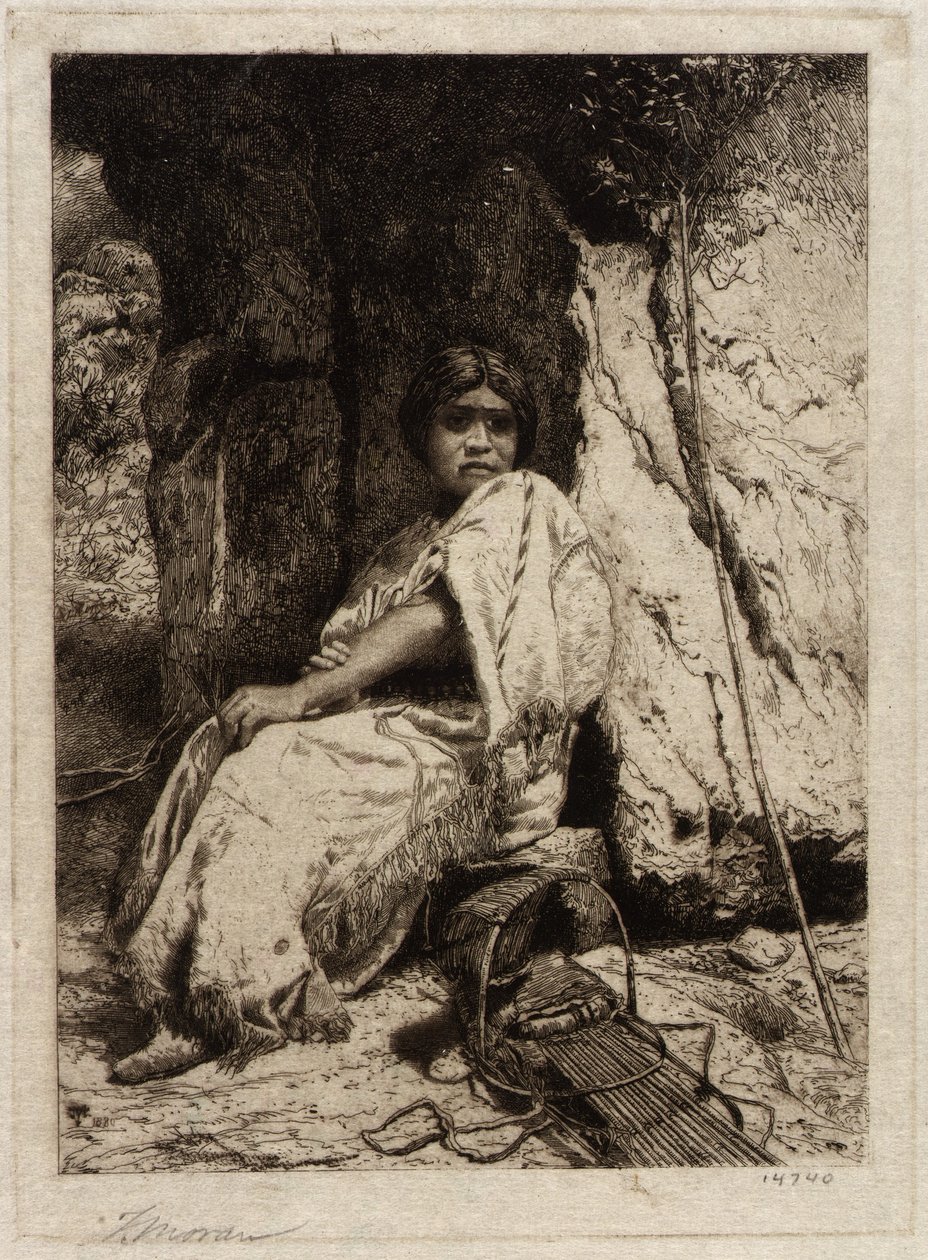 Een Indiaans meisje door Thomas Moran