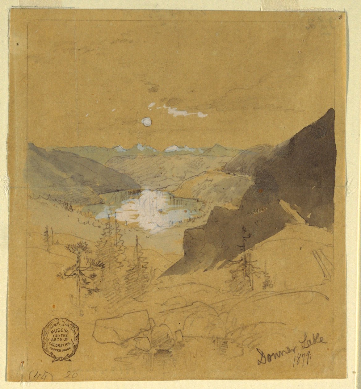 Tekening, Donner Lake, 1879 door Thomas Moran