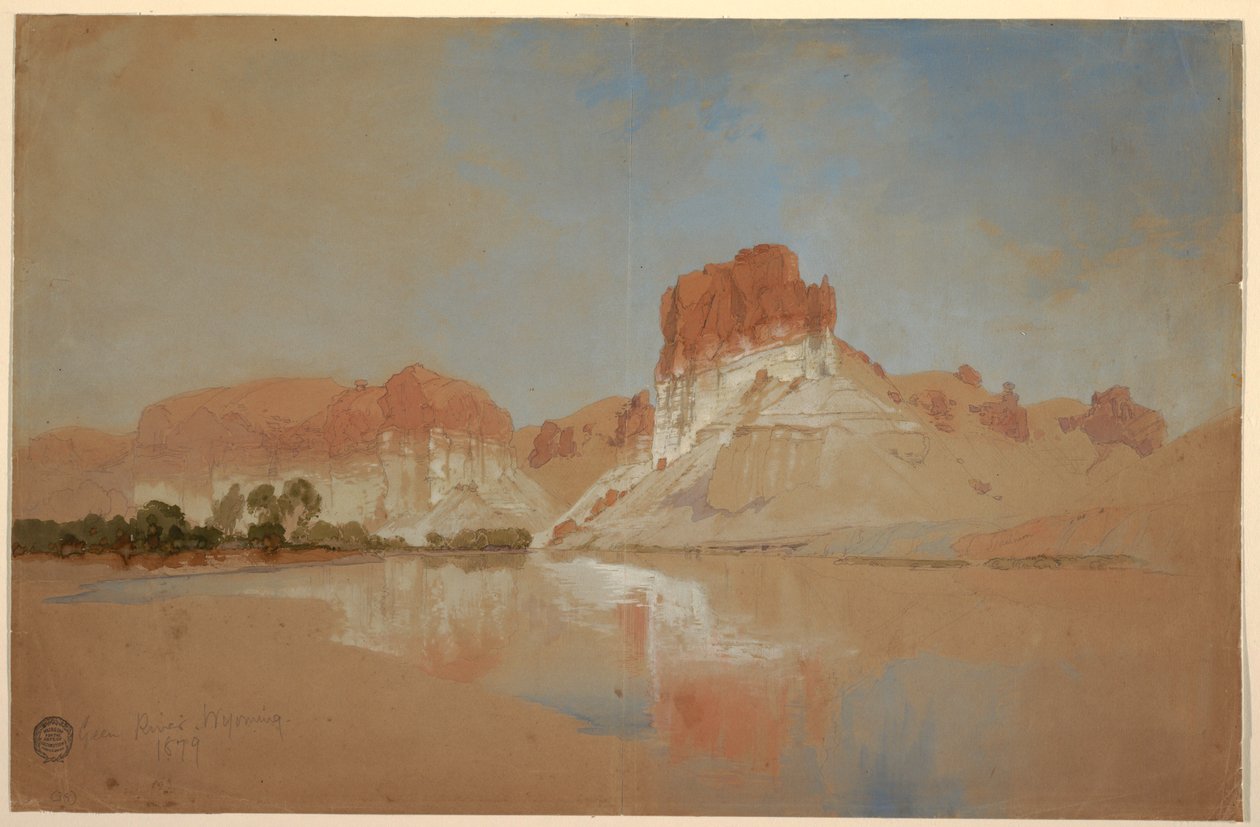 Tekening, Green River, Wyoming, 1879 door Thomas Moran