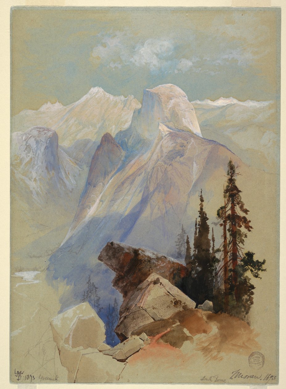Tekening, Half Dome, Yosemite, 1873 door Thomas Moran