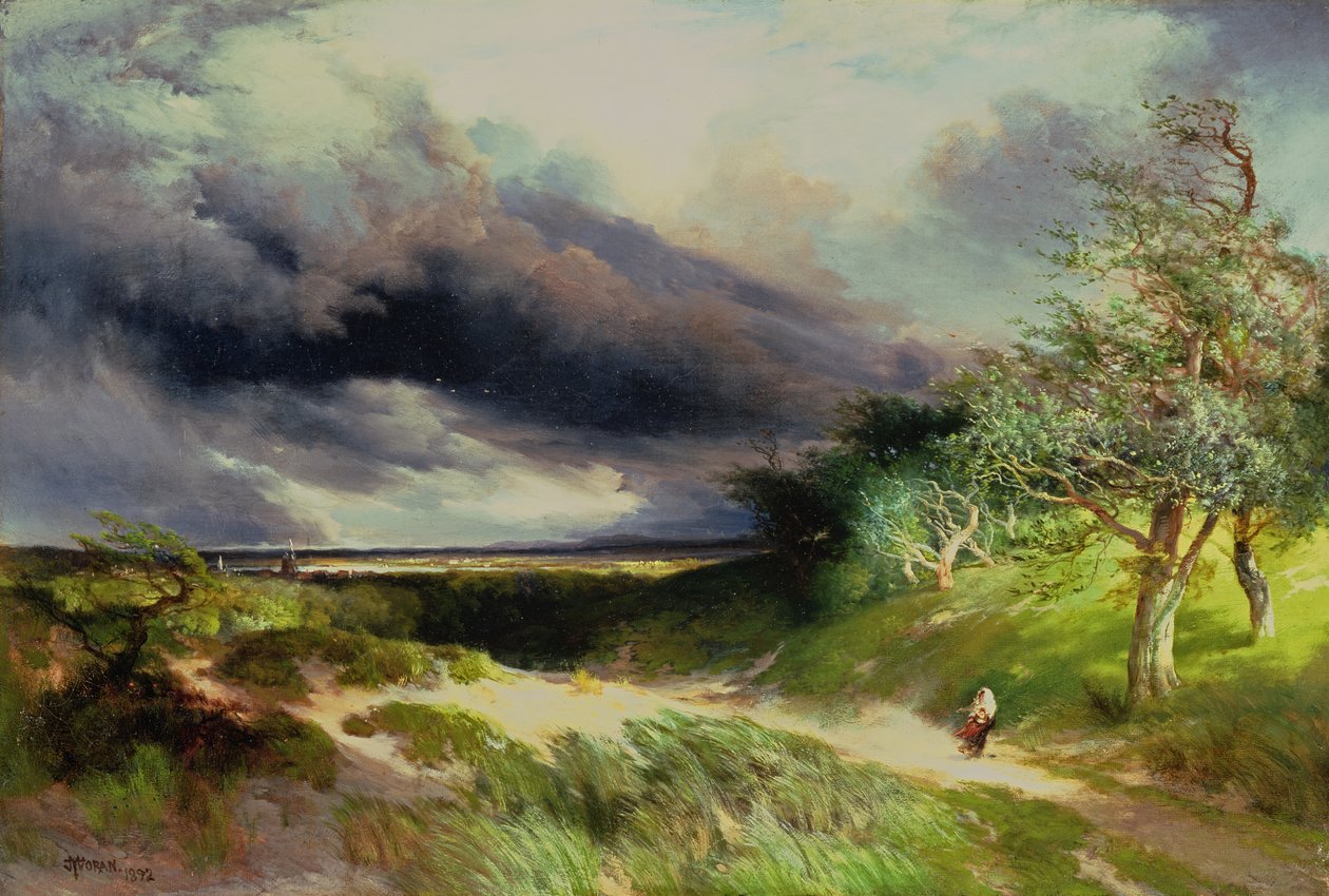 East Hampton, Long Island, zandduinen door Thomas Moran