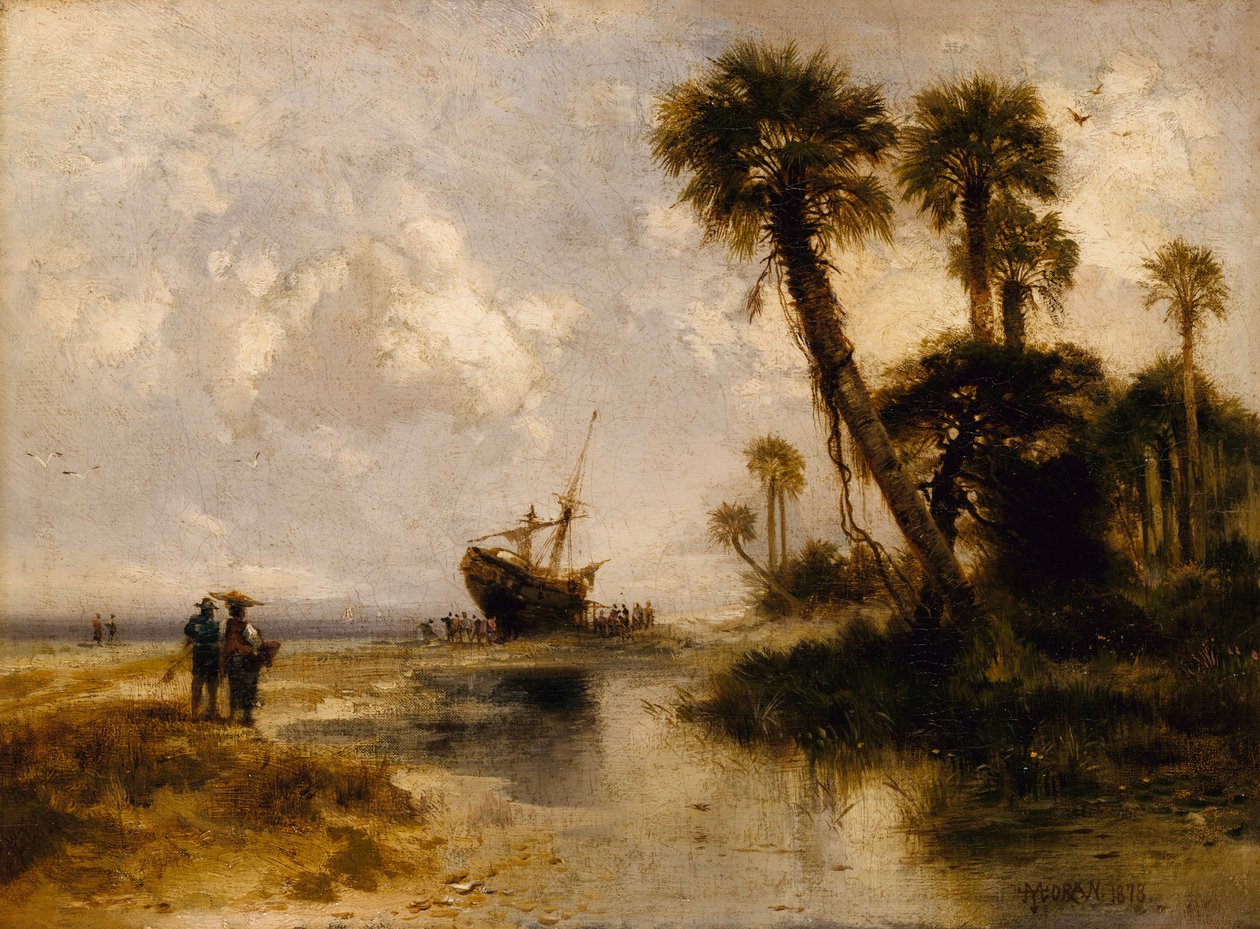 Fort George Island, Florida, 1878 door Thomas Moran