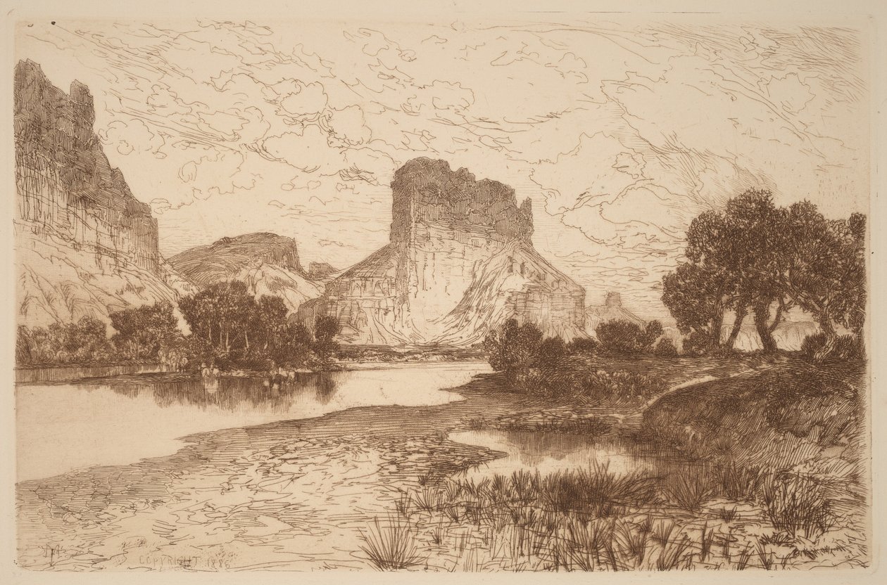 Green River, Wyomingterritorium door Thomas Moran