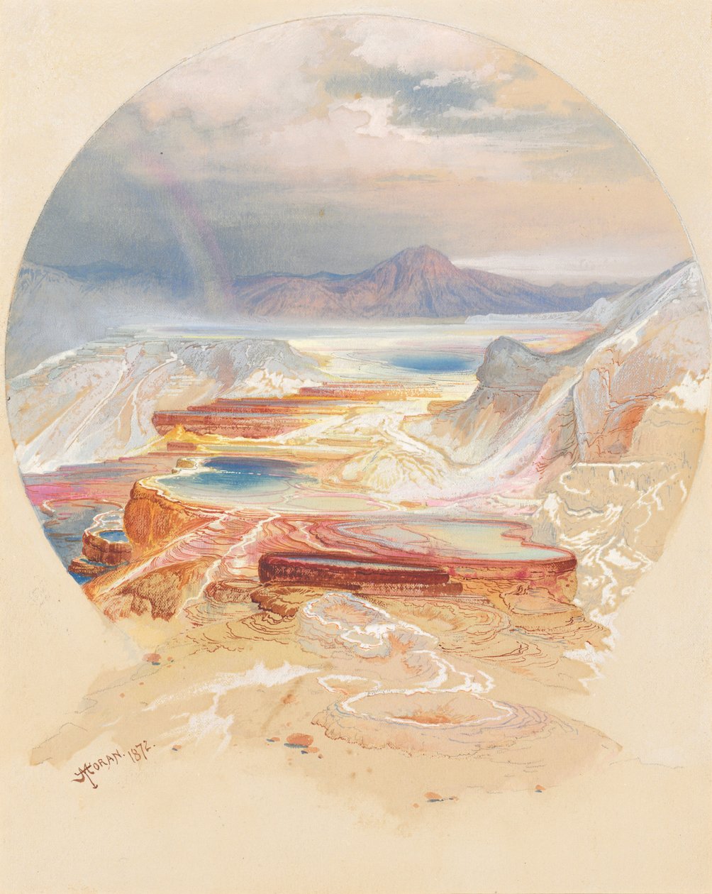 Minerva-terras, Yellowstone door Thomas Moran