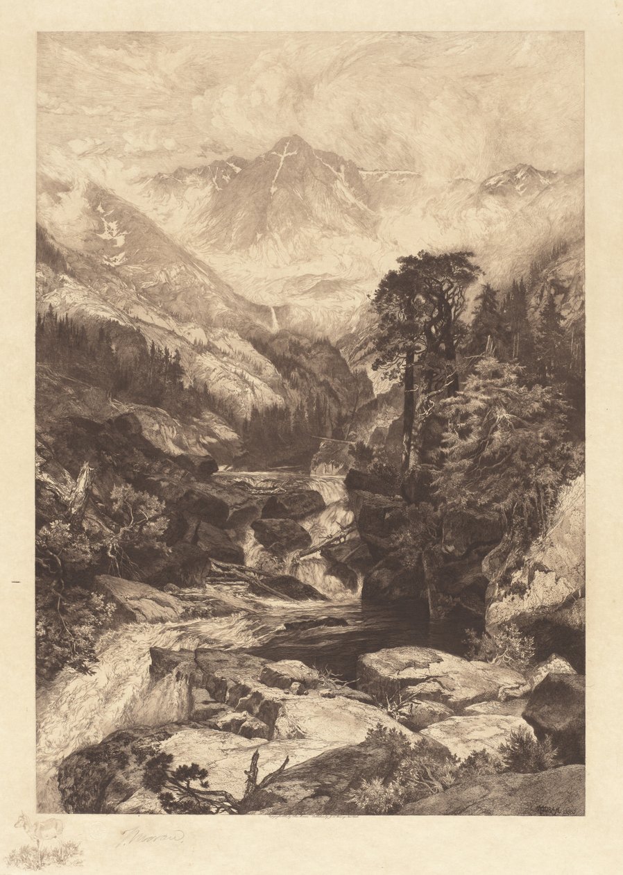 Berg van het Heilige Kruis, Colorado door Thomas Moran