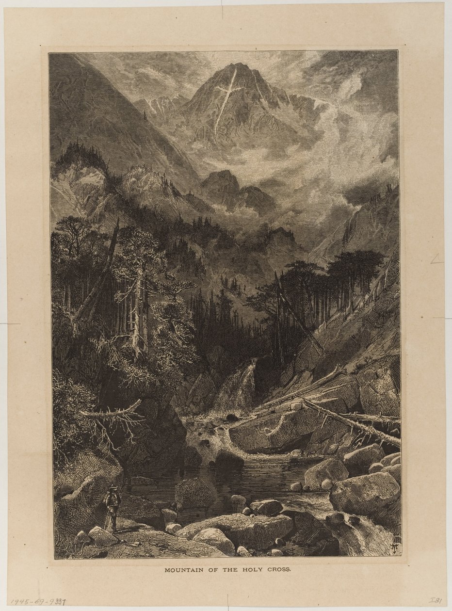 Berg van het Heilige Kruis, Colorado door Thomas Moran