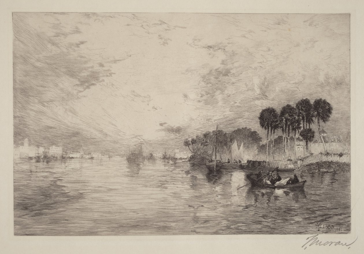 St. Johns River, Florida door Thomas Moran