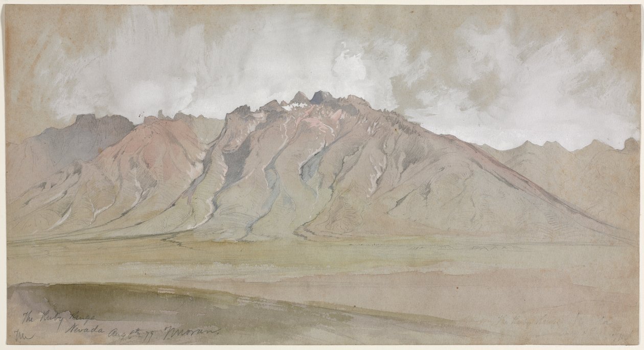 De Ruby Range, Nevada door Thomas Moran