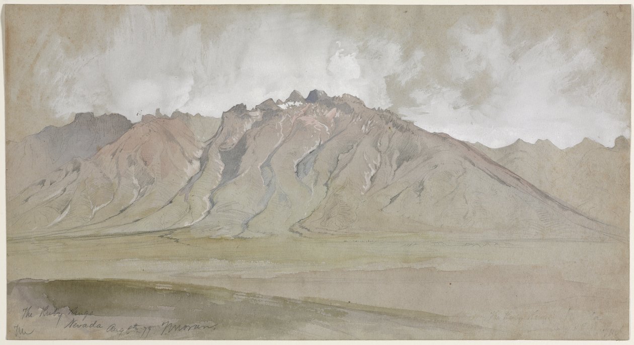 De Ruby Range, Nevada door Thomas Moran