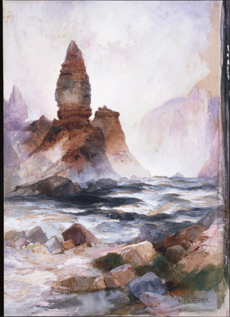 Tower Falls en Zwavelrots, Yellowstone door Thomas Moran