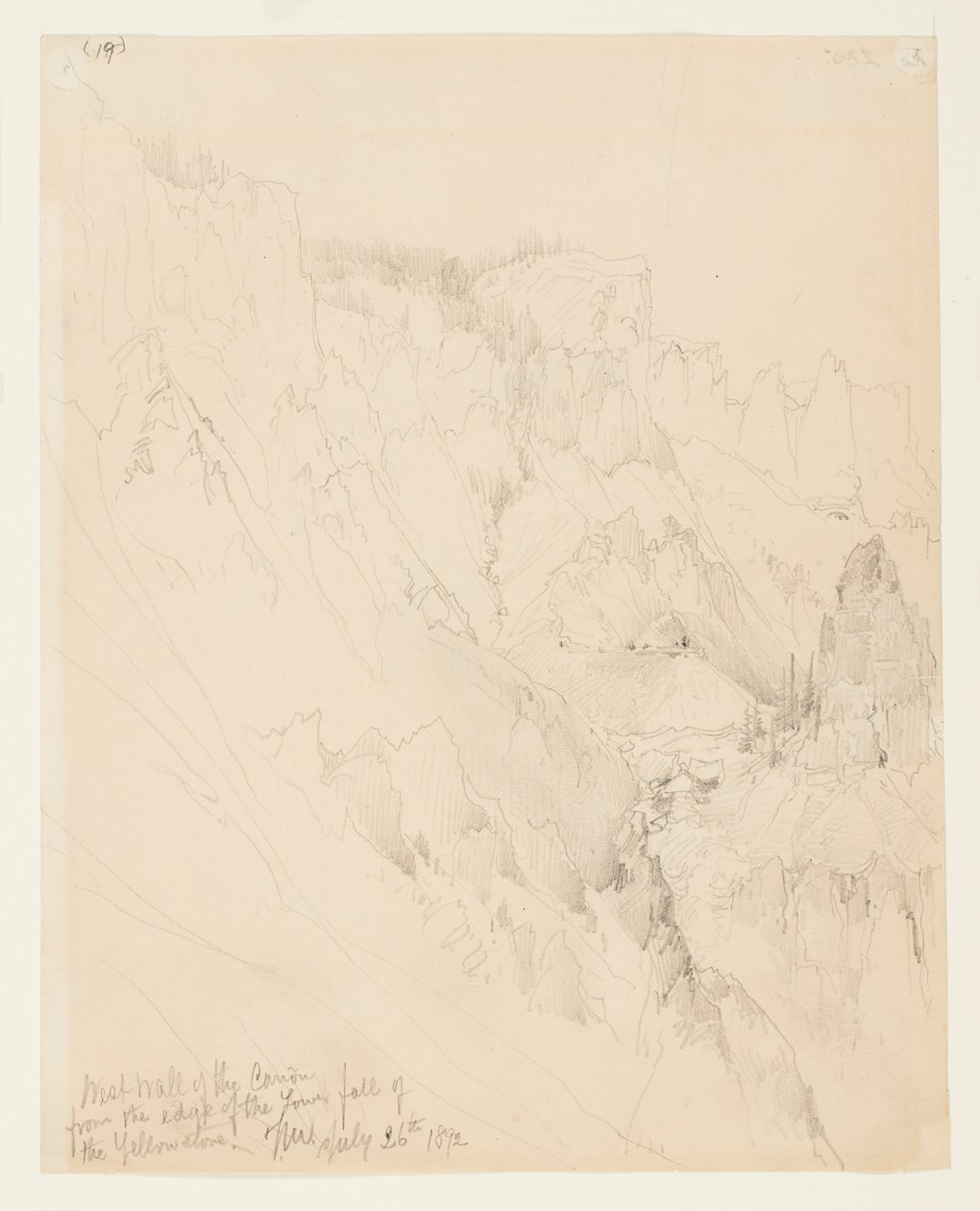 Westelijke Muur van de Canyon, Yellowstone door Thomas Moran