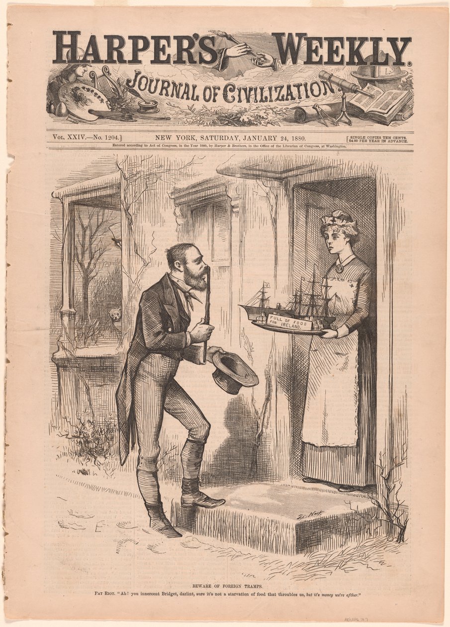 Pas op voor buitenlandse landlopers door Thomas Nast