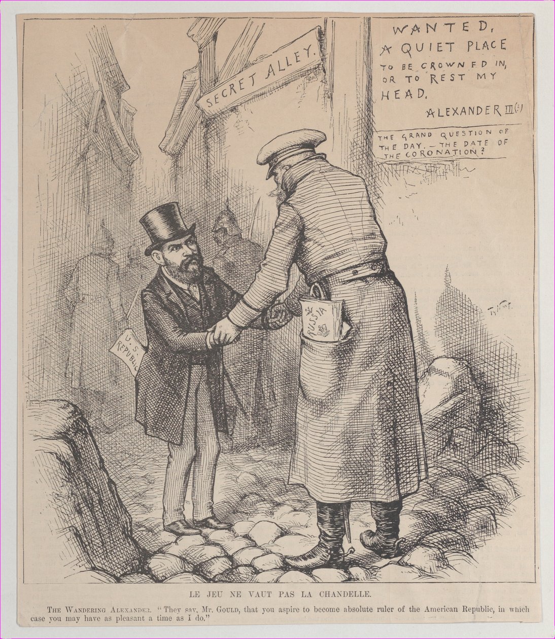 Le Jeu Ne Vaut Pas La Chandelle Het spel is de kaars niet waard door Thomas Nast