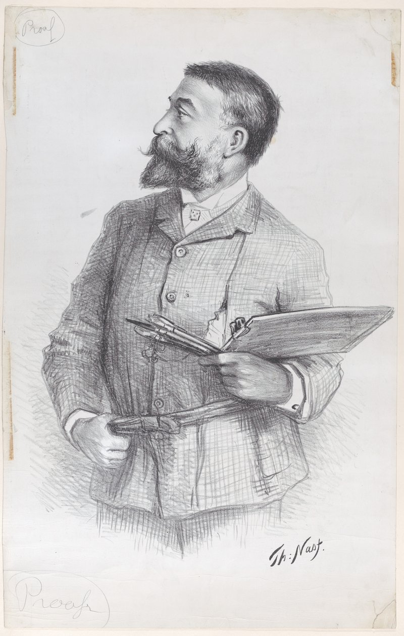 Portret van de kunstenaar door Thomas Nast