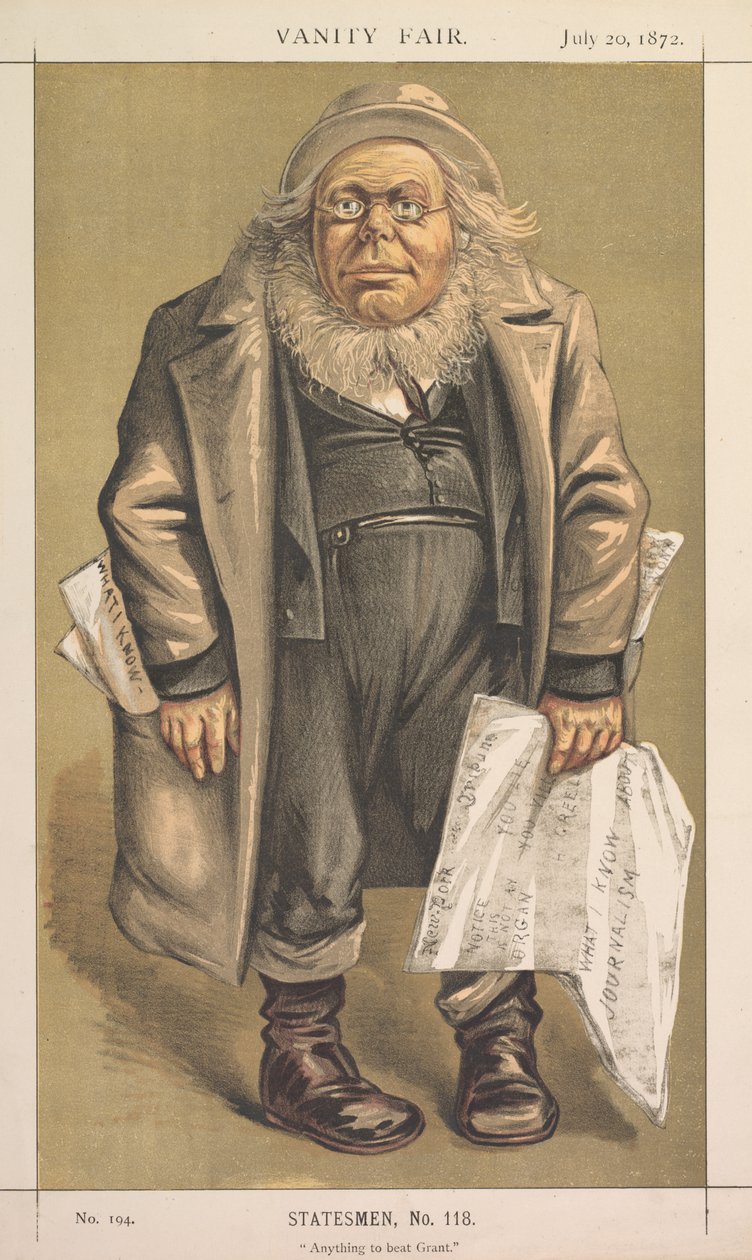 Vanity Fair: Staatsman, No. 118 "Anything to Beat Grant" door Thomas Nast