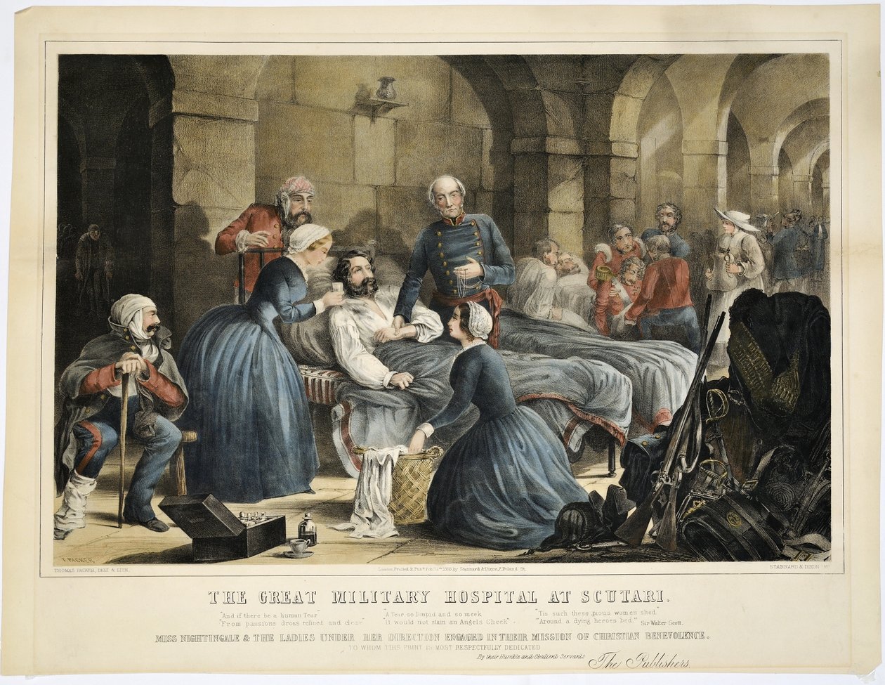 Het grote militaire ziekenhuis in Scutari, gedrukt door Stannard und Dixon, 24 februari 1855 door Thomas Packer