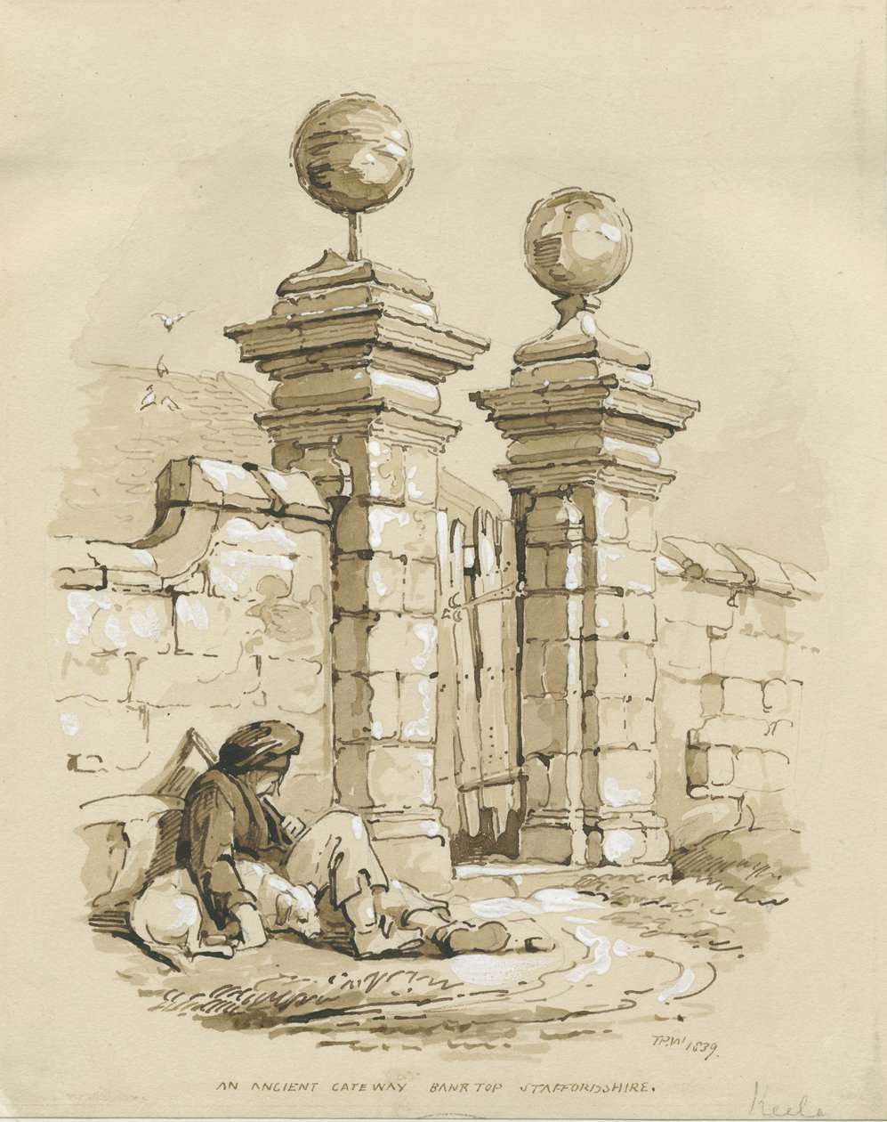 Colwich - Oude Poort bij Bank Top door Thomas Peploe Wood