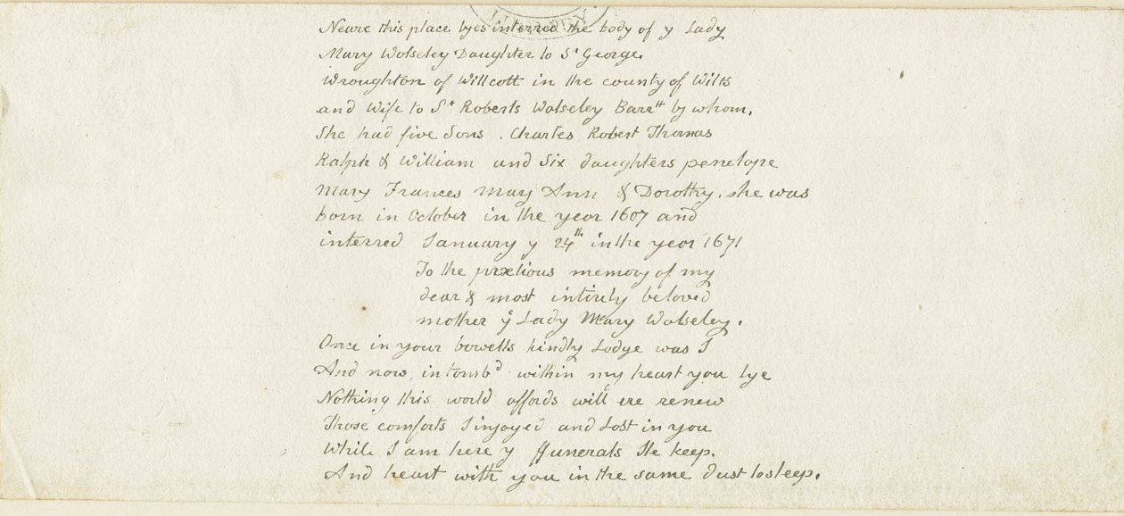 Colwich - Wolseley Monument inscriptie door Thomas Peploe Wood